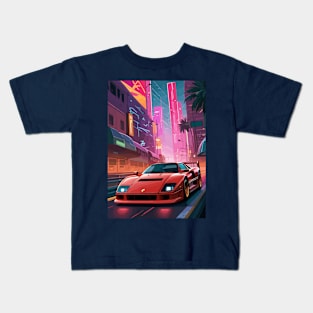 Italian F40 Classic Car Poster Kids T-Shirt